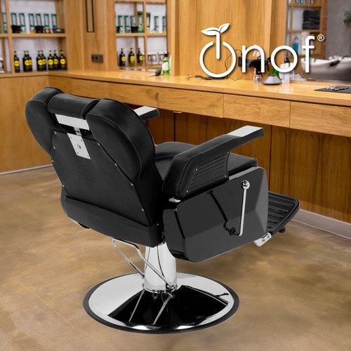 Sillon Corte Barbero Reclinable Hidraulico Tipo Peluqueria Color Negro