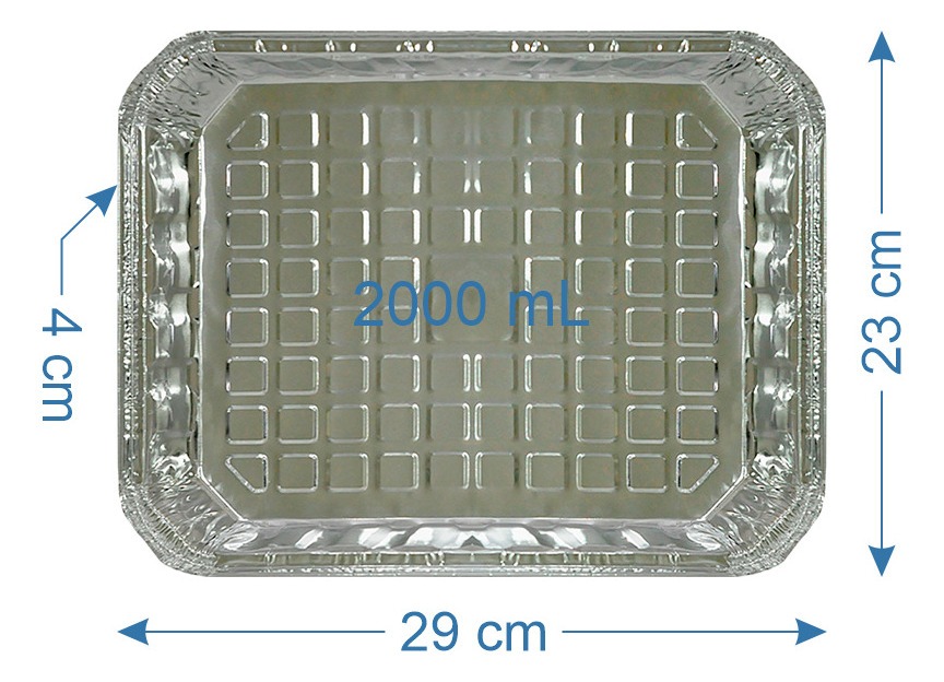 Forma De Aluminio Descartavel Tamanhos Forma De Alumínio / Tampa Descartável 2000ml - 100 Unid. | Frete grátis