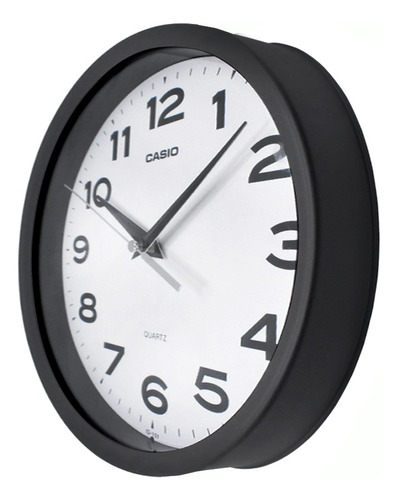Reloj De Pared Analógico Casio Iq-151-1df Elegante Y Moderno Negro Blanco