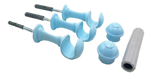 Varão De Cortina 19mm 3 Metros Cores (fino) Cor Azul