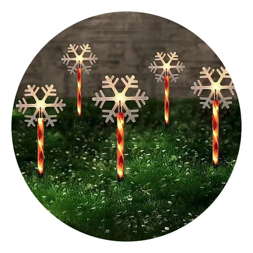 X5 Estacas De Luces Led Solar Navidad Decoración De Jardín