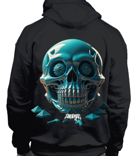 Sudadera Con Gorro - Diseño Calavera Azul - Cráneo Azul