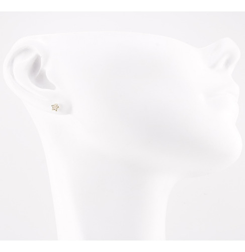 Aretes Broquel Oro Sólido 10k Niña Mujer Piercing 2 Pares 03
