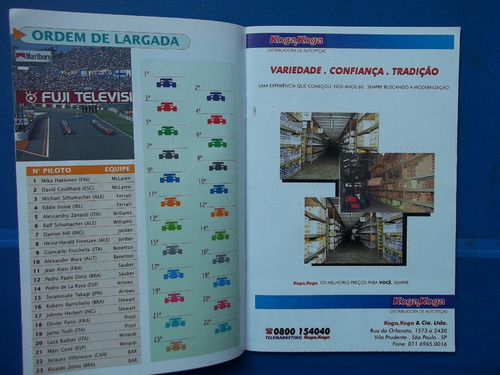 Revista Mundial De Fórmula 1 Gp Brasil 1999 Interlagos Sp