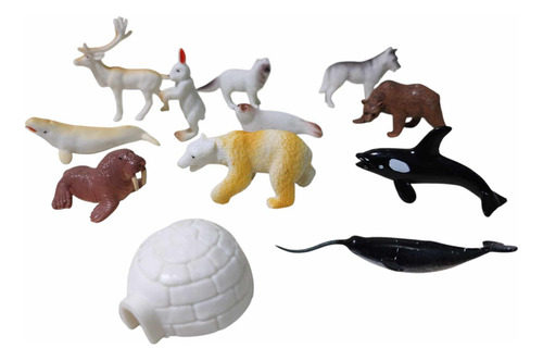 12 Animalitos Del Artico Miniatura Osos Polar Foca 3.5 Cm