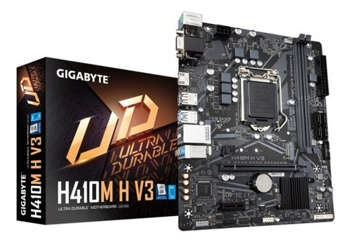 Placa Mãe Gigabyte Intel Soquete Lga1200 H410m-h V3 2x Ddr4 Matx Cor Preto