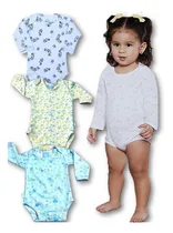 Comprar Bodys Mameluco Estampado Manga Larga En Algodón Bebes Bodi