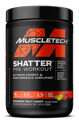 Pre-entreno Shatter Preworkout 20 Servicios - Muscletech
