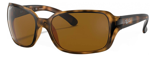 Anteojos de sol polarizados Ray-Ban RB4068 Standard con marco de nailon color gloss tortoise, lente brown de cristal clásica, varilla gloss tortoise de nailon