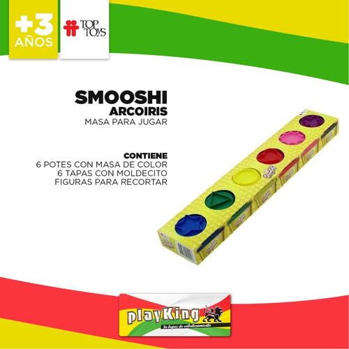Imagen 5 de 7 de Smooshi Masa Mix Arco Iris X 6 Potes Top Toys - Playking