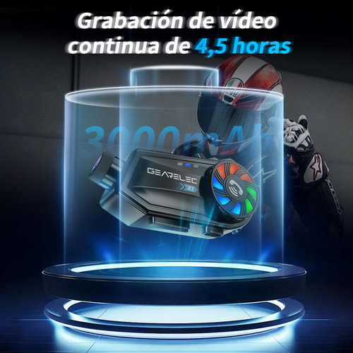 A Intercomunicador Audifono Cámara Bluetooth Para Casco Con