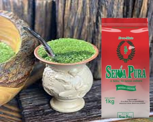 Erva-mate orgânica Seiva Pura nativa moída grossa sabor tradicional sem glúten 4 kg