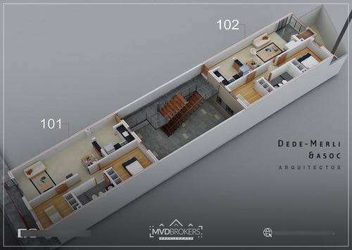 Imagen 14 de 15 de Chaná 1832 | Venta Apartamento 2 Dormitorios A Estrenar En Cordón Sur | Con Patio, Estufa Y Parrillero | Inversión Vivienda Promovida | En Obra - Estrena Abril 2022