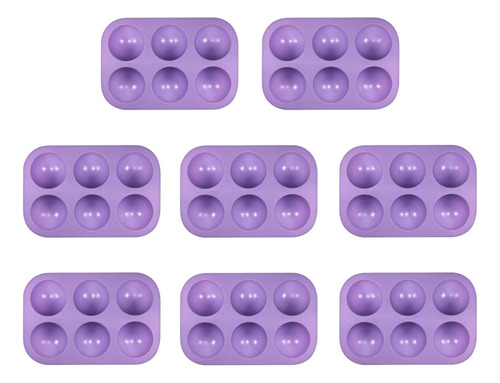 4x Molde De Silicona De Alimenticio Semiesfera De 6 Agujeros