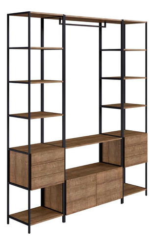Closet Guarda Roupa Organizador Com 1 Cabideiro E 8 Gavetas