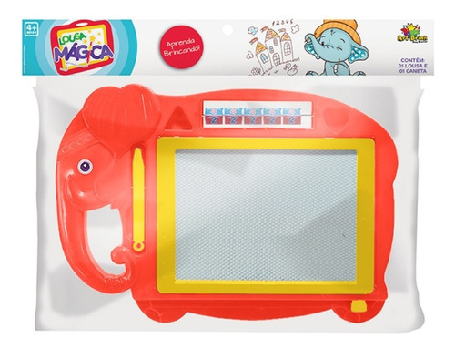 Brinquedo Educativo Lousa Magnética Infantil Com Caneta Cor Laranja