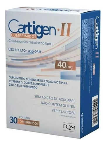 Cartigen Ii 40mg Com 30 Comprimidos Fqm