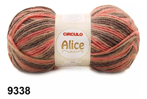 Fio Alice Círculo 100g 200mts Crochê Tricô Macio Estonado Cor 9338- Mescla Fecha