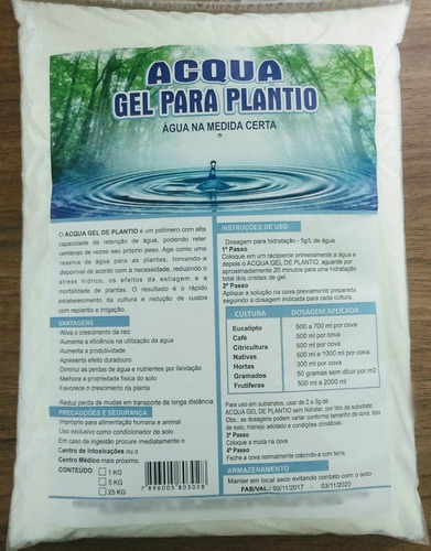 Hidrogel De Plantio Acqua - 500 Kilos
