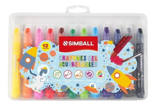 Crayon Simball Gel Acuarelable X12 Colores