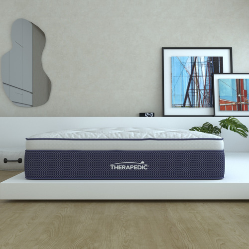 Colchón Matrimonial Therapedic Balder Espuma Hipoalergénica Premium De Alta Densidad Con 2 Almohadas Memory Foam
