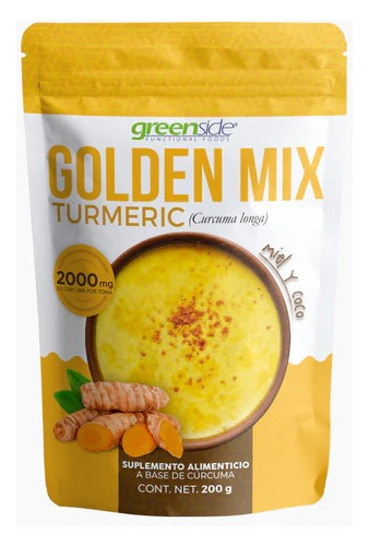 Greenside Golden Mix Curcuma Longa 200 G Con Miel Y Coco Sfn
