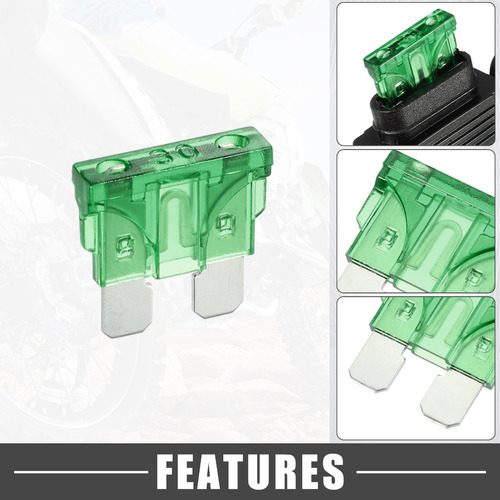 Portafusibles Fusibles Coche, 30 A, 12 Awg, Resistente Al Ag