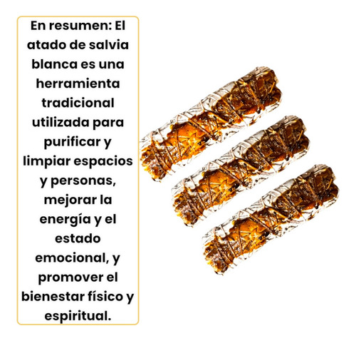 Salvia Blanca + Copal Negro Sahumerio 3 Pz Mayoreo 11 Centímetros