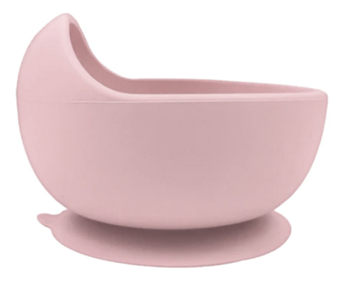Bowl Con Sopapa Silicona Bebé Infantil Antideslizante Chufi Rosa
