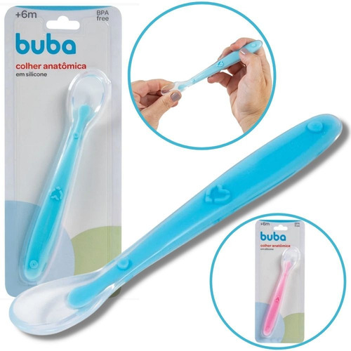 Colher De Silicone Macia Para Bebê Introdução Alimentar Buba