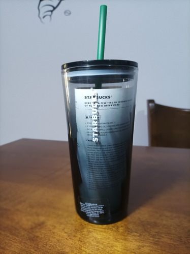 Starbucks Vaso De Cristal Negro Transparente 18oz 532ml