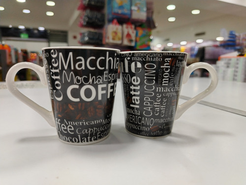 Tazas De Café Negras Coffe X3