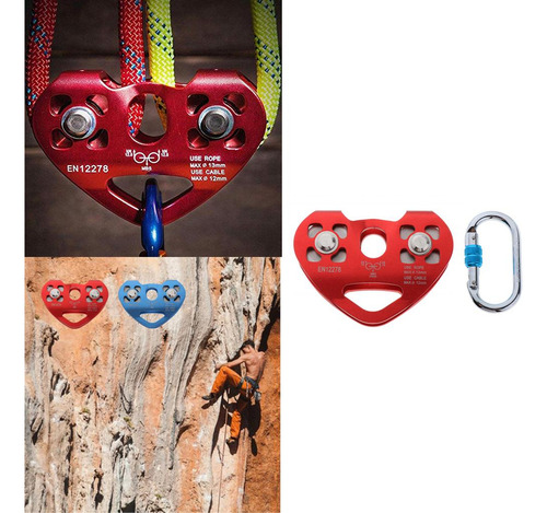 Tandem Polea Doble 30kn Escalada Montañismo Hebilla