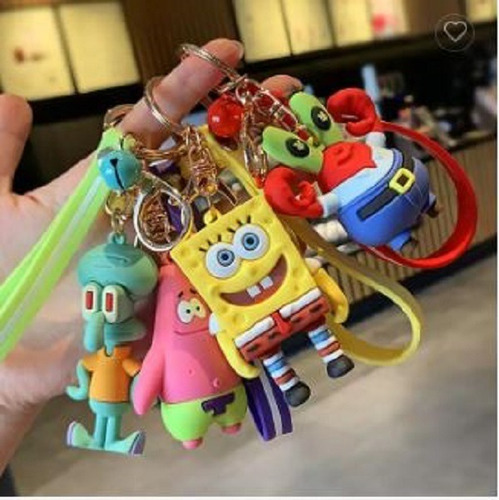 Llaveros Silicona 3d Serie Bob Esponja Y Brazalete Incluido