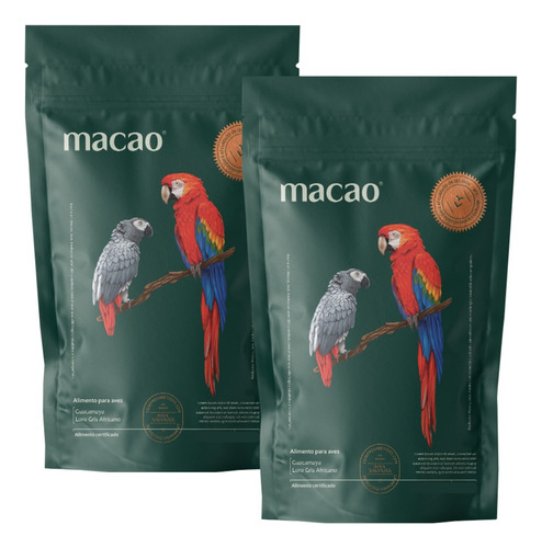 Alimento Para Guacamayas Y Loros Grises. Croquetas Macao 2kg
