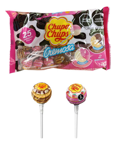 Chupa Chups 75pz Paleta Helado Fresas Crema Choco Vainilla