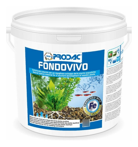 Sustrato natural para acuario Prodac Fondovivo, 8 kg