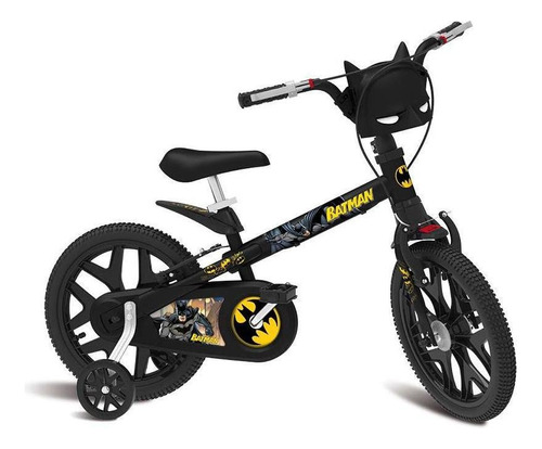 Bicicleta Infantil Aro 16 Batman Pro Bandeirante Cor Preto