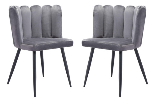 Silla De Comedor Adele (juego De 2) Gris Oscuro