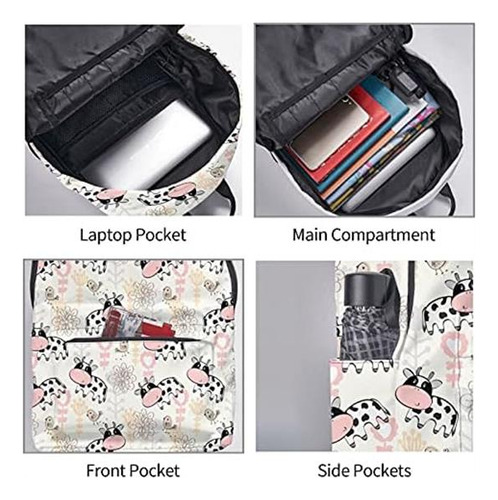 Fehuew Mochila De 16 Polegadas Fazenda Bonito Leite Vaca Mo