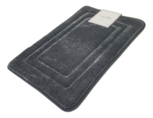 Alfombra Baño Antideslizante De Alta Densidad Premium Color Gris 50 X 70 Cm