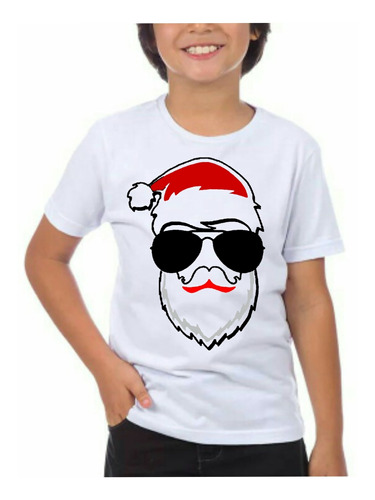 Camiseta Infantil Unissex Natal Papai Noel Óculos Promoção 