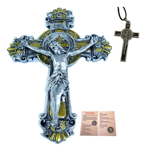 Holy Land Market Wall St. Benedict Cross/crucifix Set (10 Pu