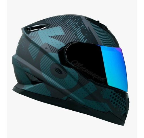 Casco Para Motociclista Kov Match One Negro Aerodinámico Lente Interno Certificación Auténtica De Seguridad