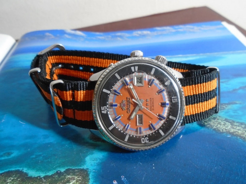 Orient King Diver Antigo Cal 1942 2 Janelas Orange Raro