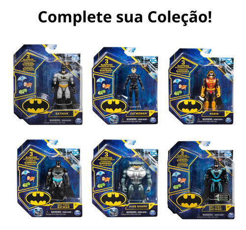 Boneco Batman Bat-tech 10 Cm - Batman Dc Colecionável