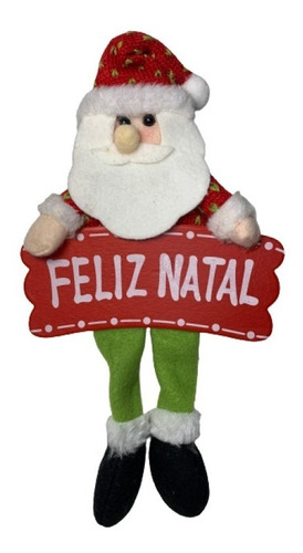 Imagem 1 de 4 de Mini Guirlanda Pequena Natal Papai Noel 24cm Verde Modelo 2