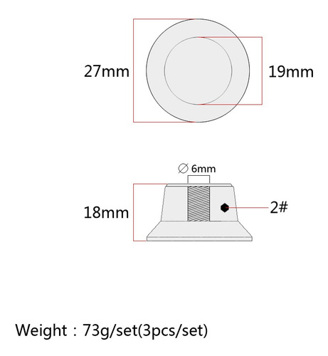 Imagen 4 de 6 de 3pcs Tiradores Volumen Tono Control Velocidad Guitarra
