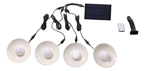 Starnoontek Luz Solar Colgante De 4 Cabezas Para Cobertizo,