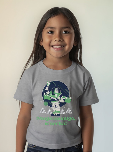 Pixar Playera Infantil Toy Story Buzz Modo Español Oficial